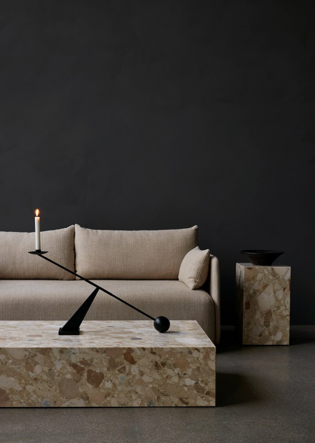 Plinth Tall - Kunis Breccia Sand