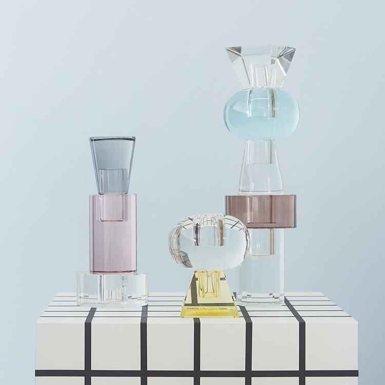 Nordic Glass Candleholder - Low Facet