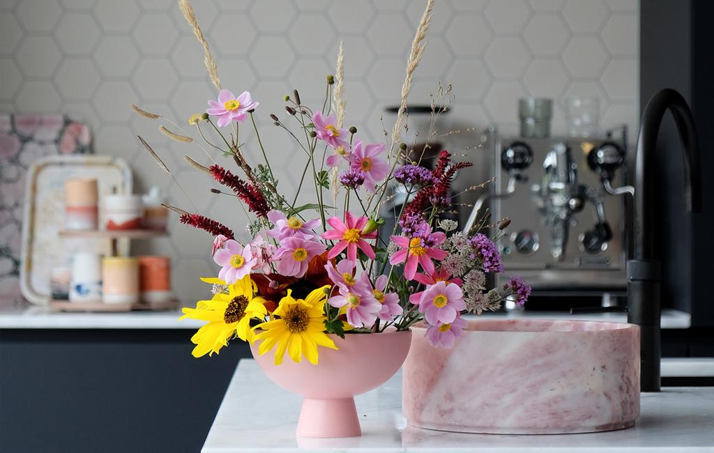 Pink Marble Fruit Bowl