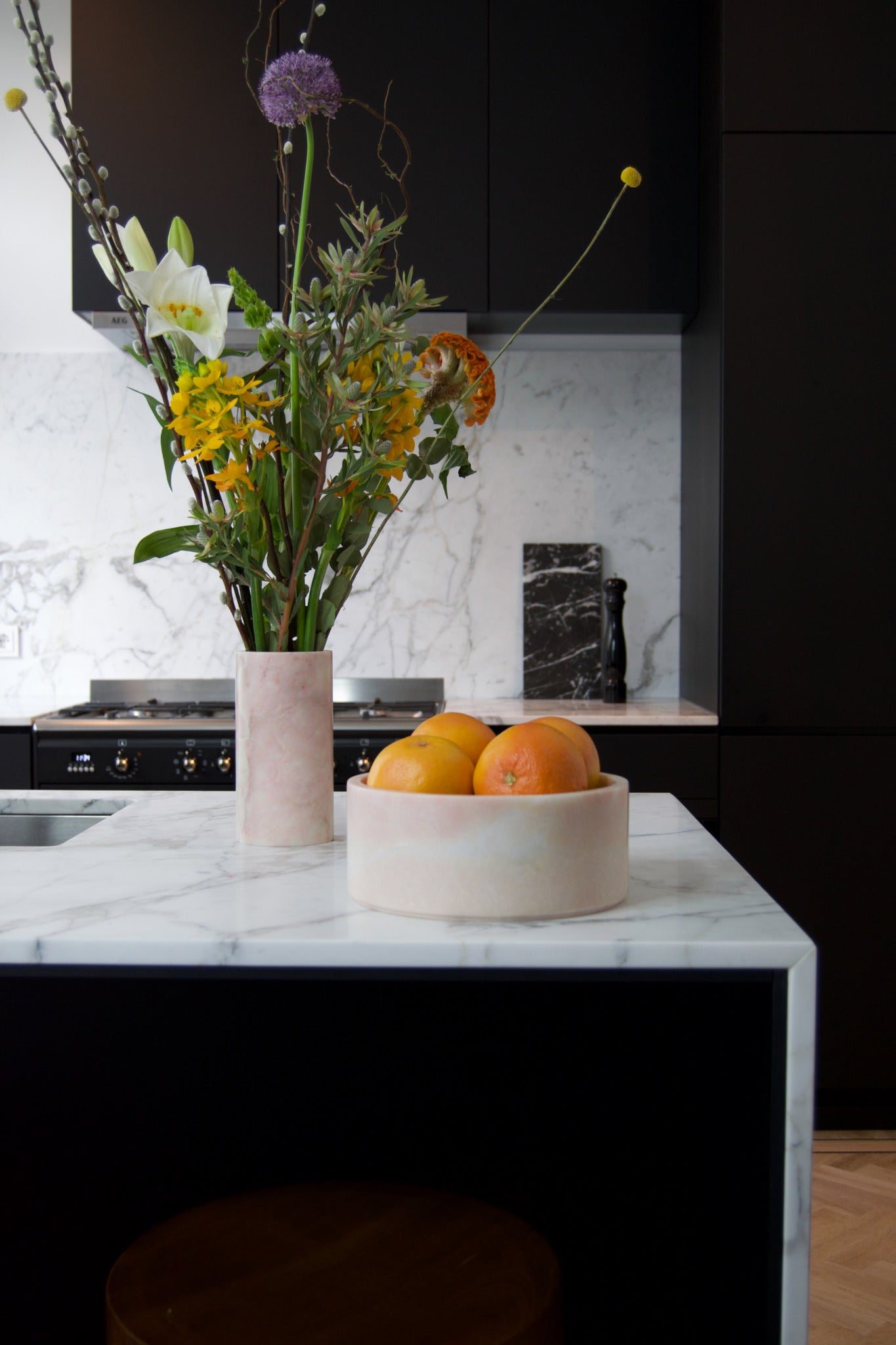 Pink Marble Fruit Bowl