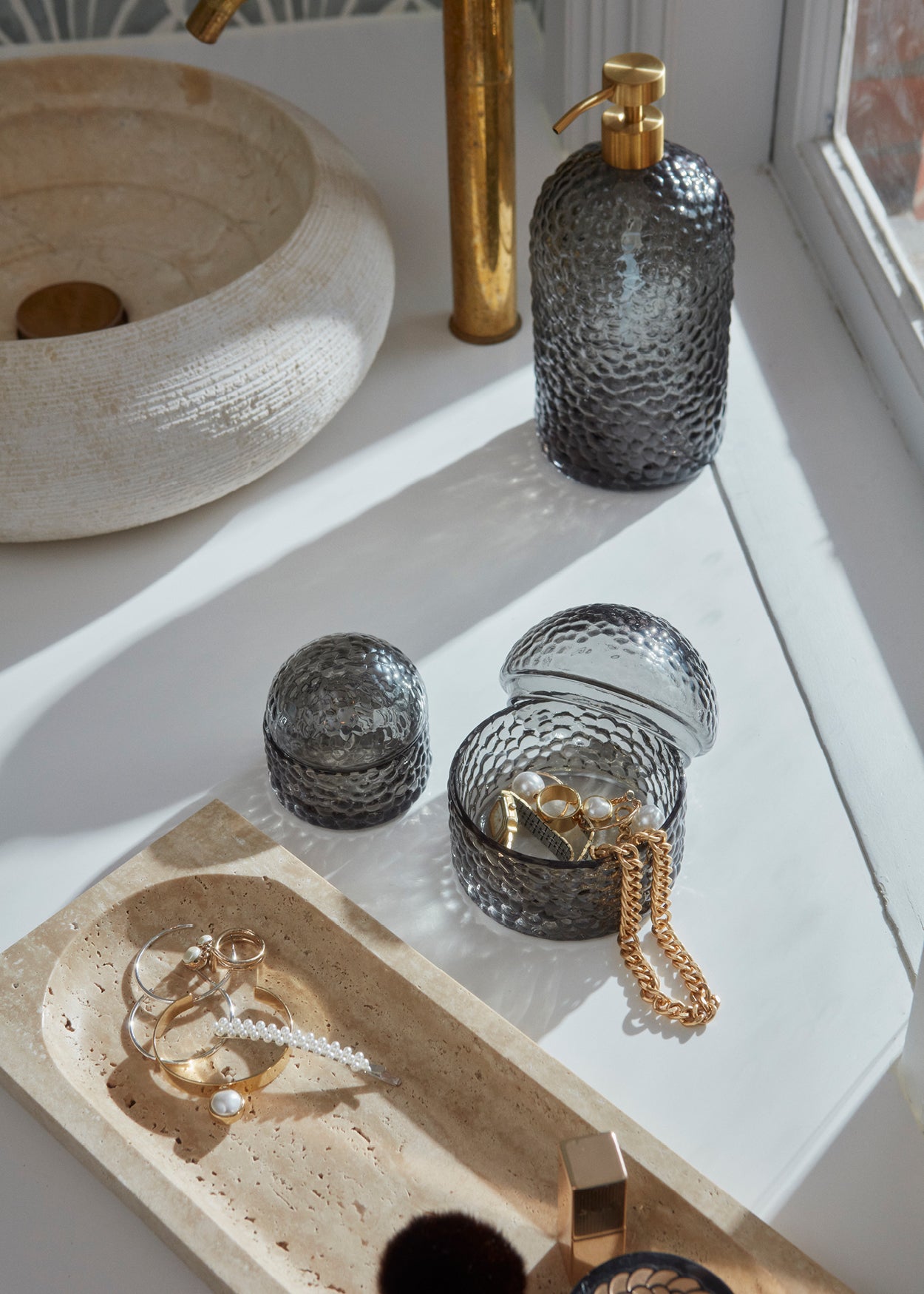 Regina Rectangular Dish - Travertine