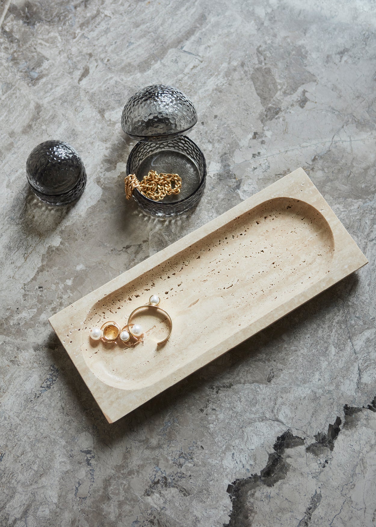 Regina Rectangular Dish - Travertine