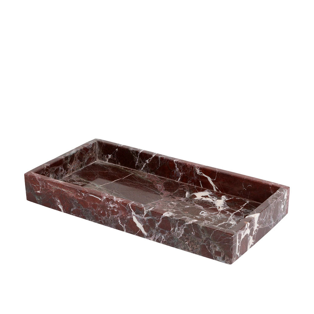 Burgundy Marble Rectangular Tray