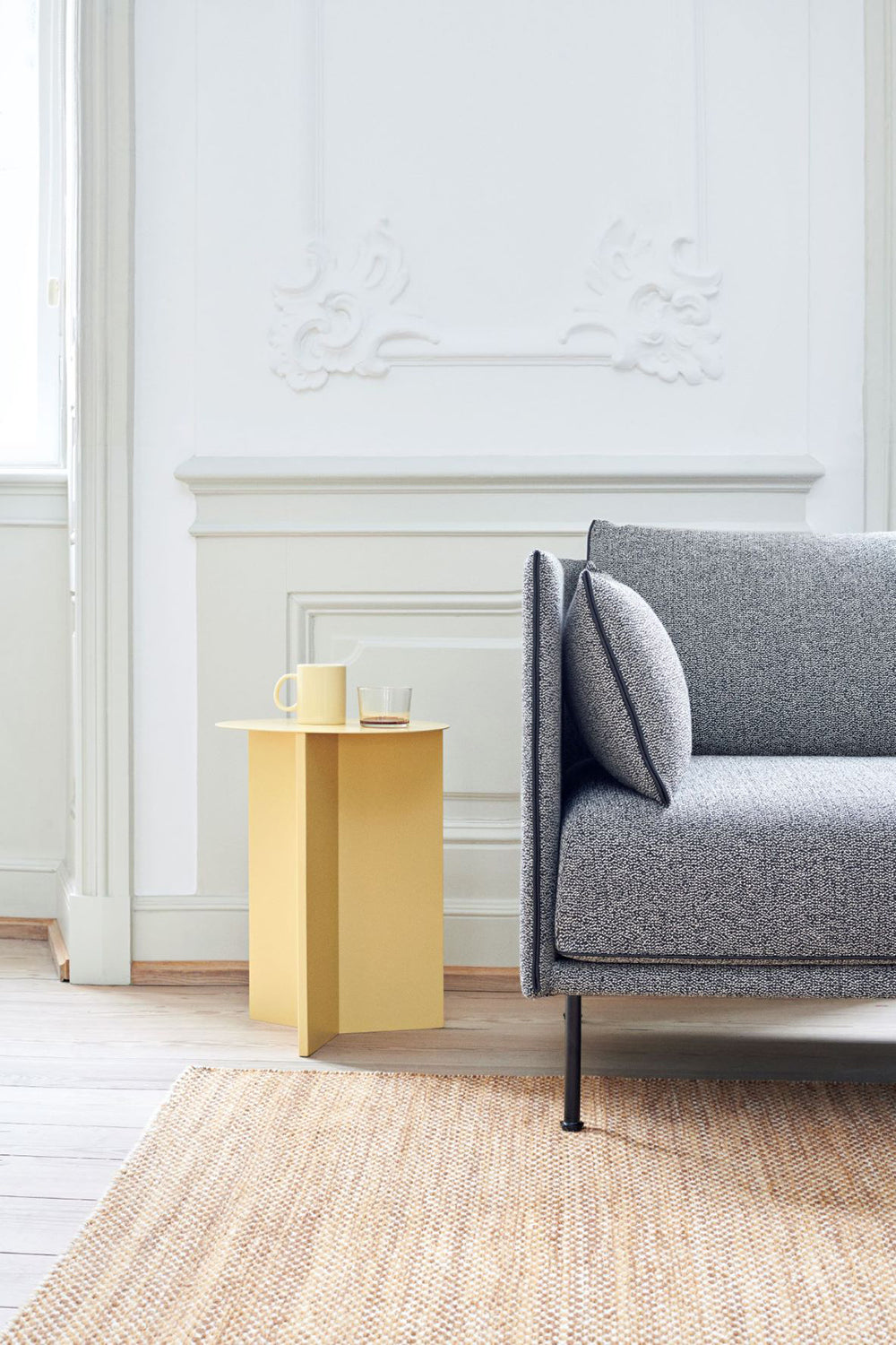 High Slit Side Table - Light yellow