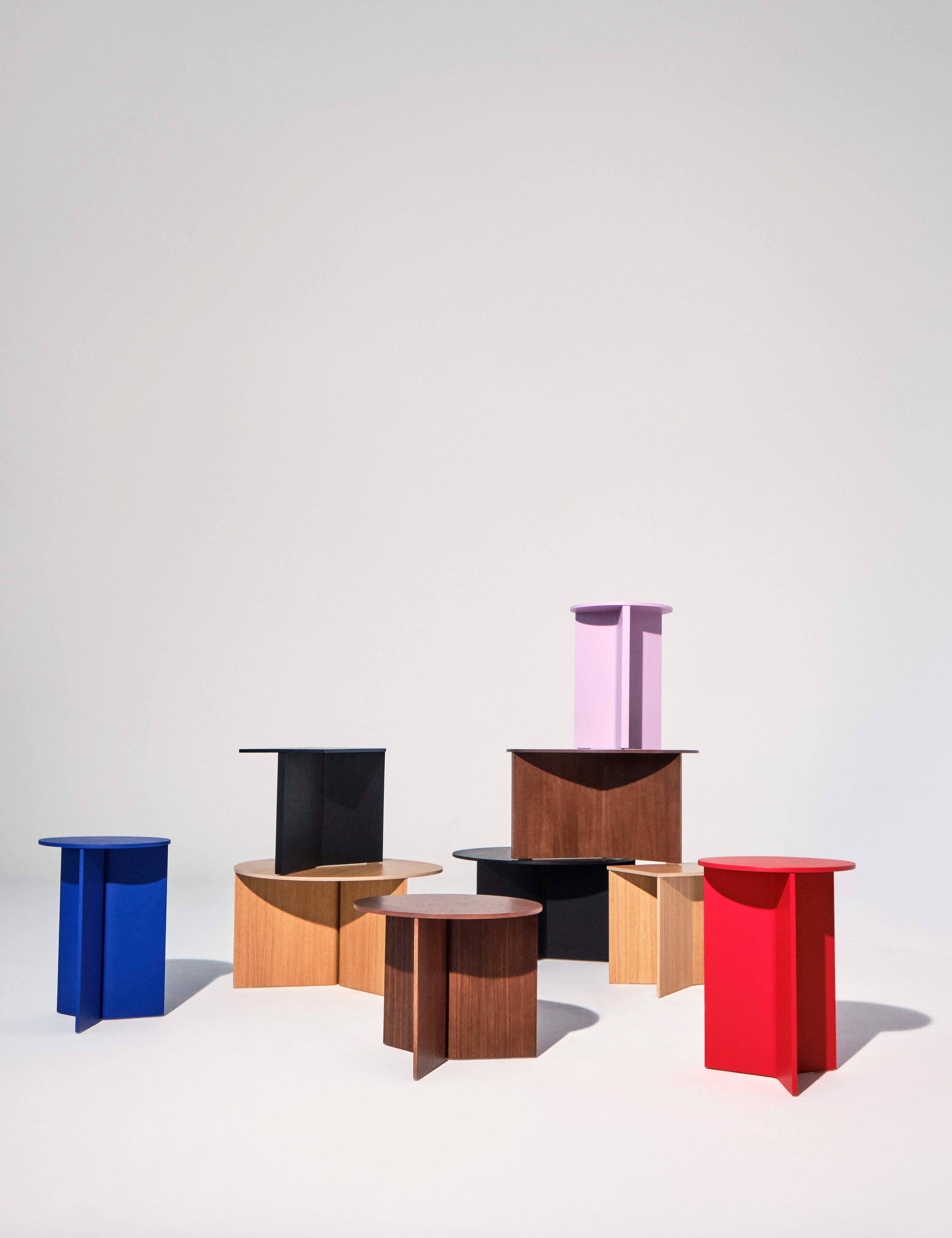 Slit Table Wood High - Pink
