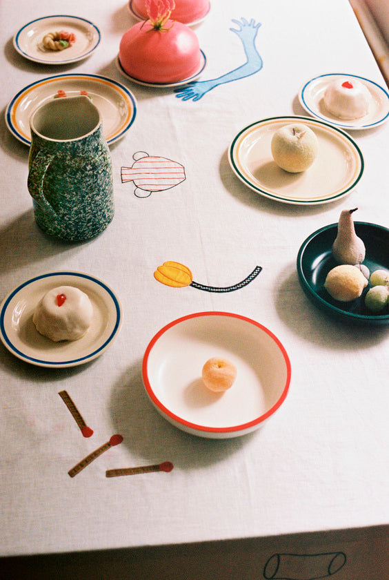 Sobremesa Plate 24,5 - Set of 2 - Green and sand