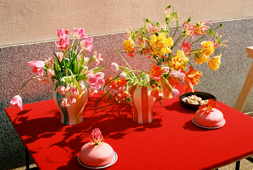 Sobremesa Stripe Vase - Red