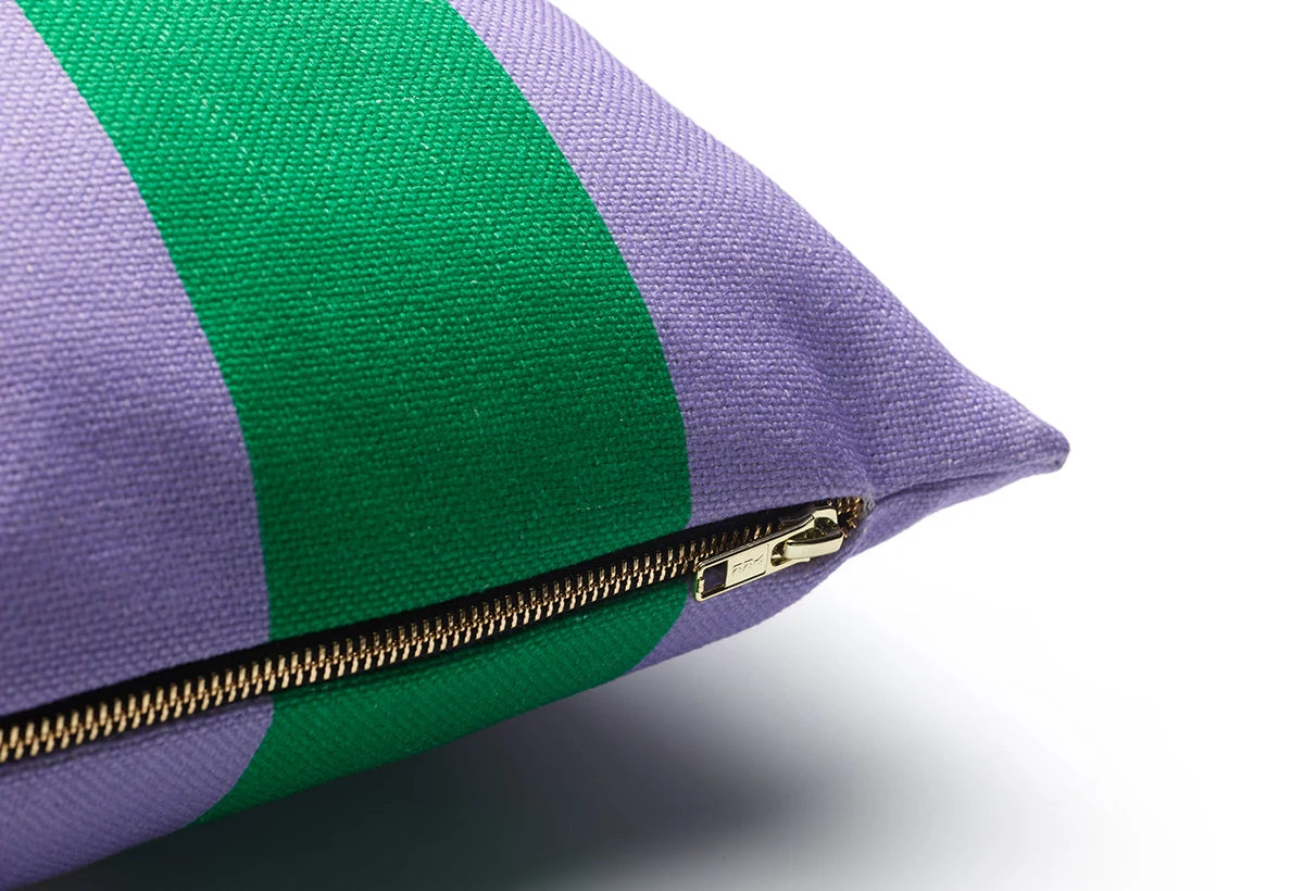 Stripes cushion L green/purple