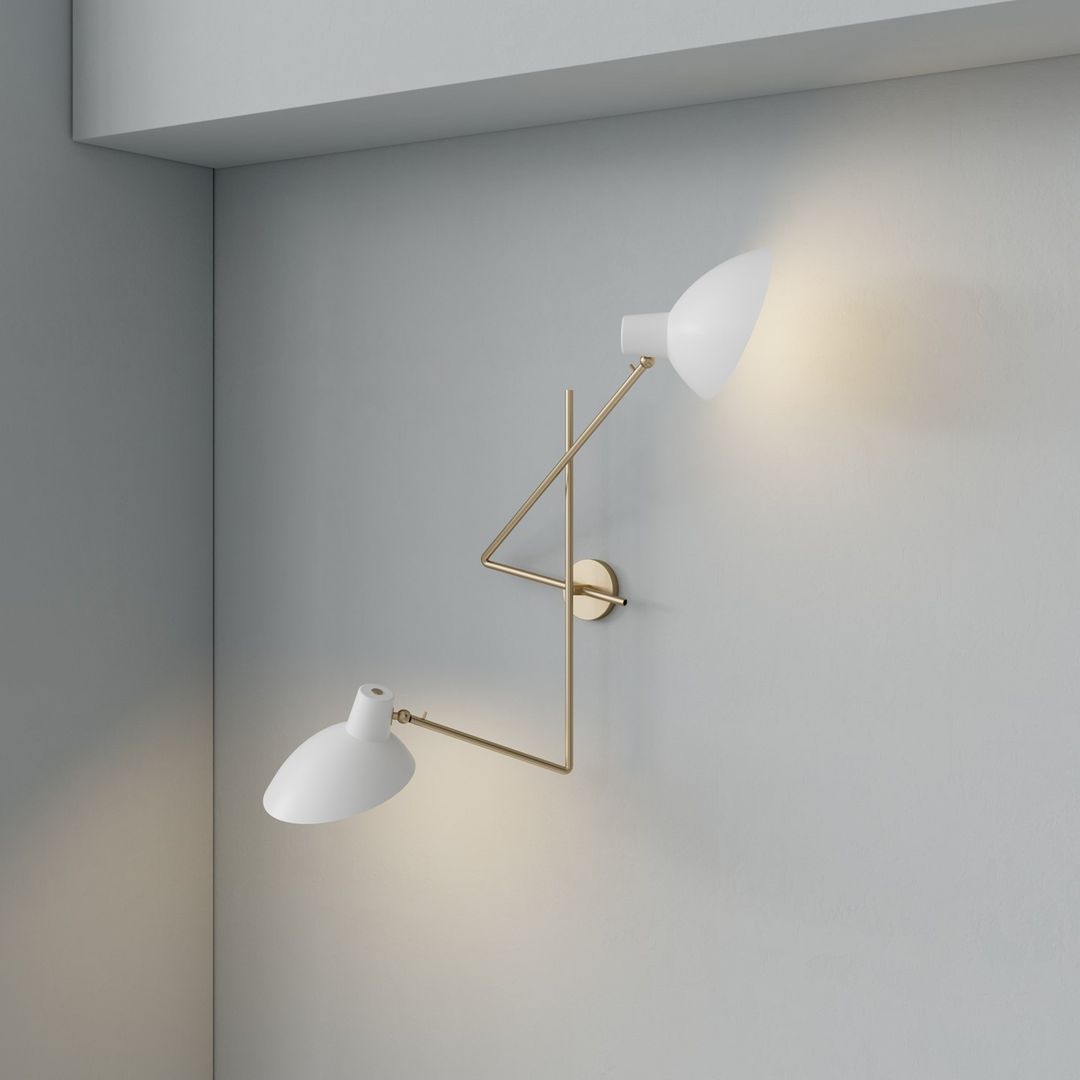 VV Cinquanta Twin Wall - Brass mount, white reflectors