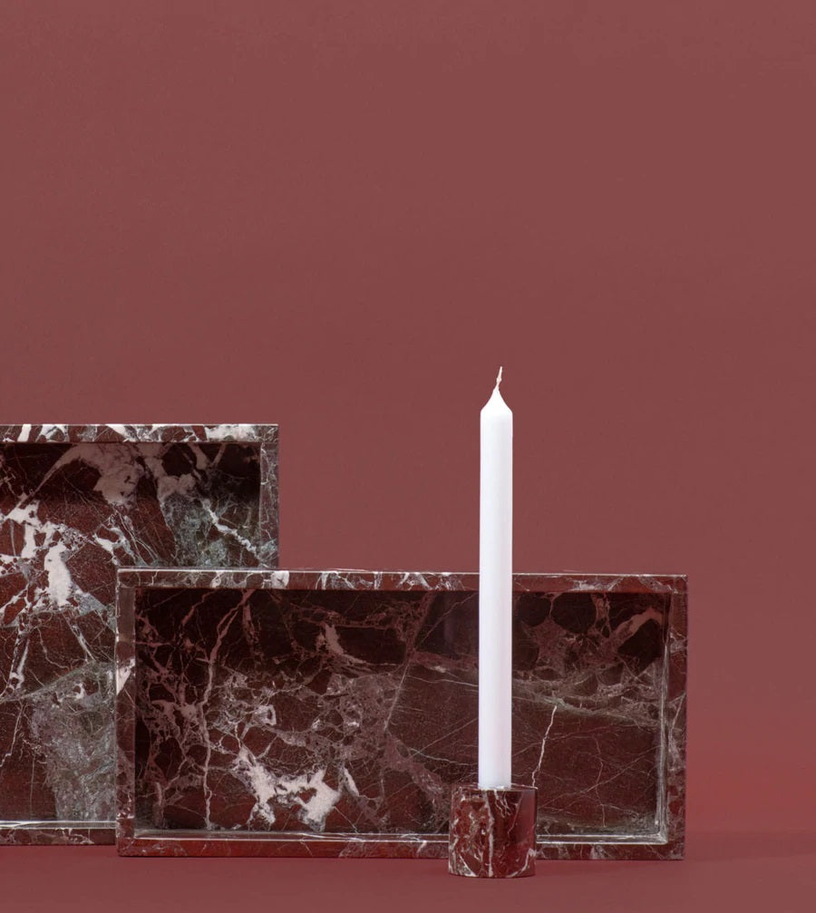 Burgundy Marble Square Tray